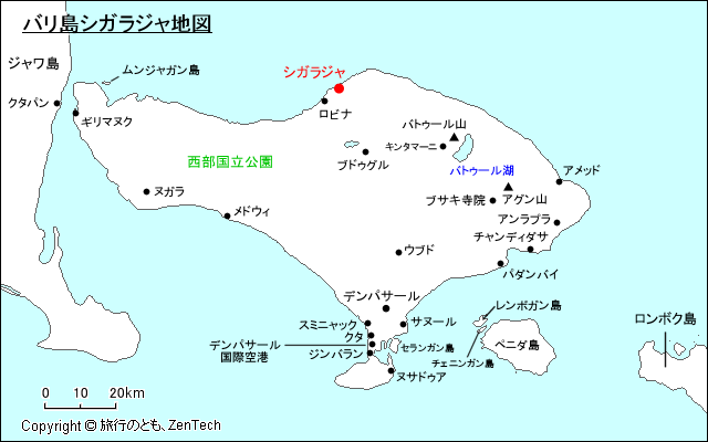 バリ島シガラジャ地図