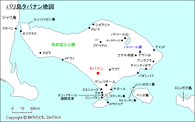 バリ島タバナン地図