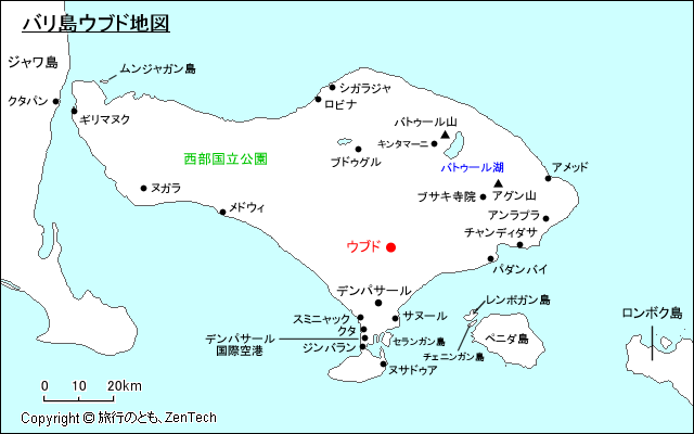 バリ島ウブド地図