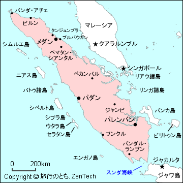 スマトラ島地図
