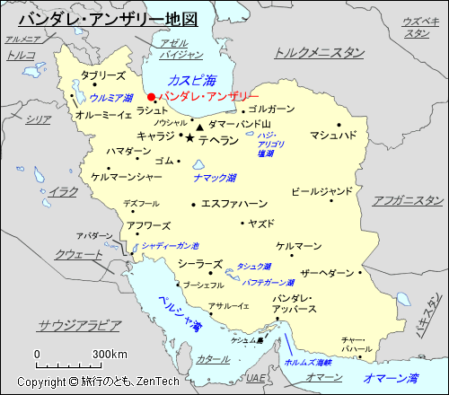 バンダレ・アンザリー地図