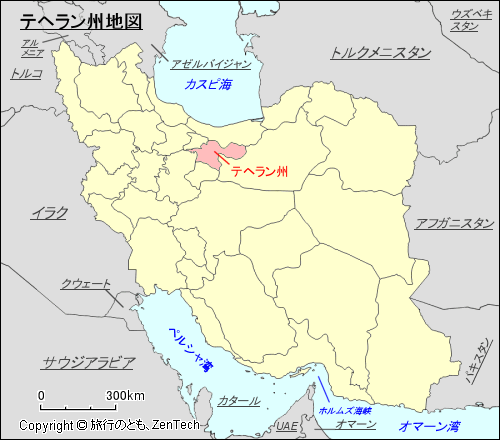 テヘラン州地図