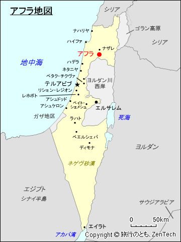 Map Of Afula In Israel 
