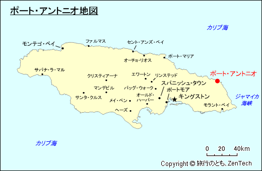 ポート・アントニオ地図