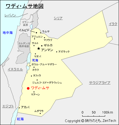 ワディ・ムサ地図