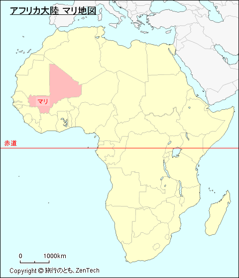 アフリカ大陸 マリ地図