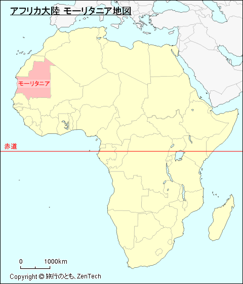 アフリカ大陸 モーリタニア地図