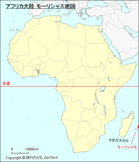アフリカ大陸 モーリシャス地図