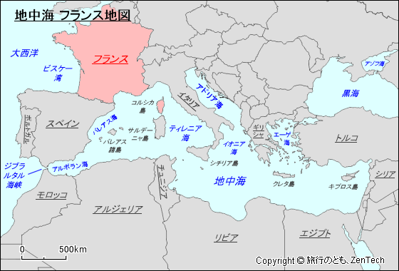 地中海 フランス地図