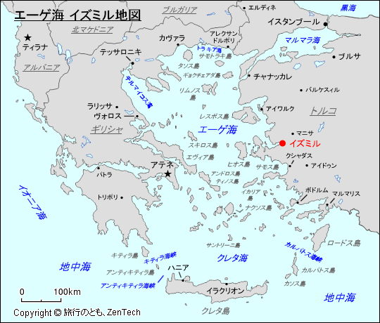 エーゲ海 イズミル地図