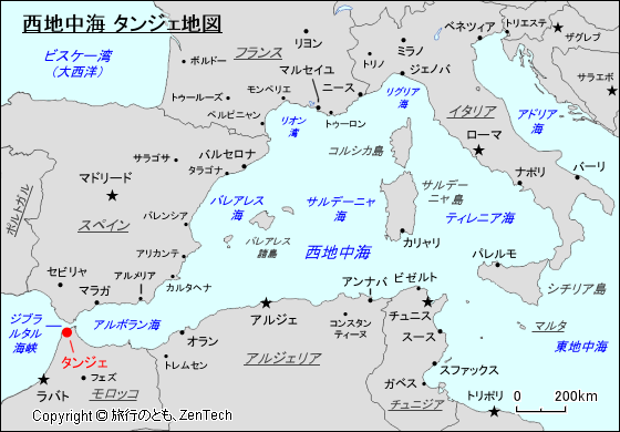 西地中海 タンジェ地図