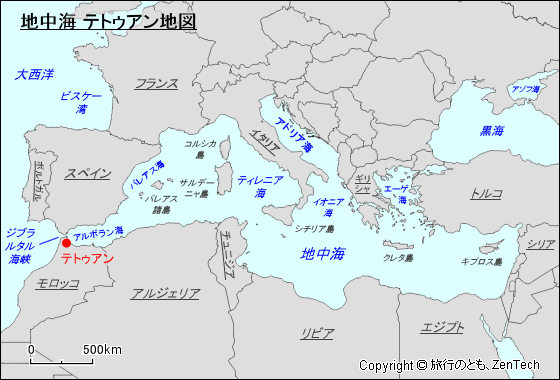 地中海 テトゥアン地図