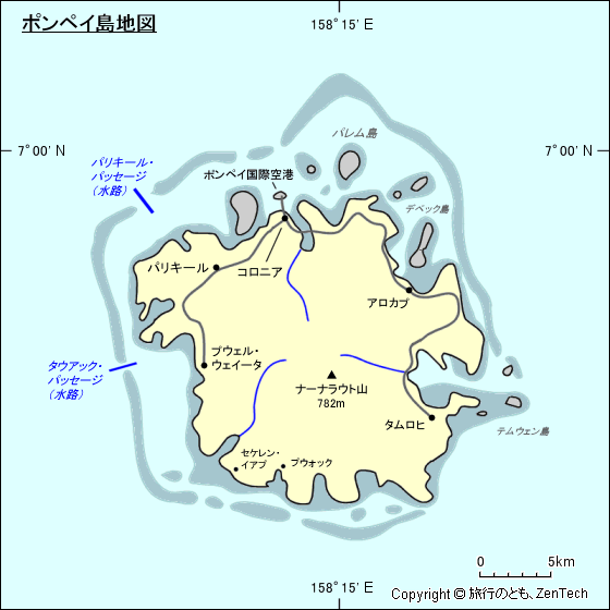 ポンペイ島地図