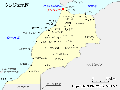 タンジェ地図