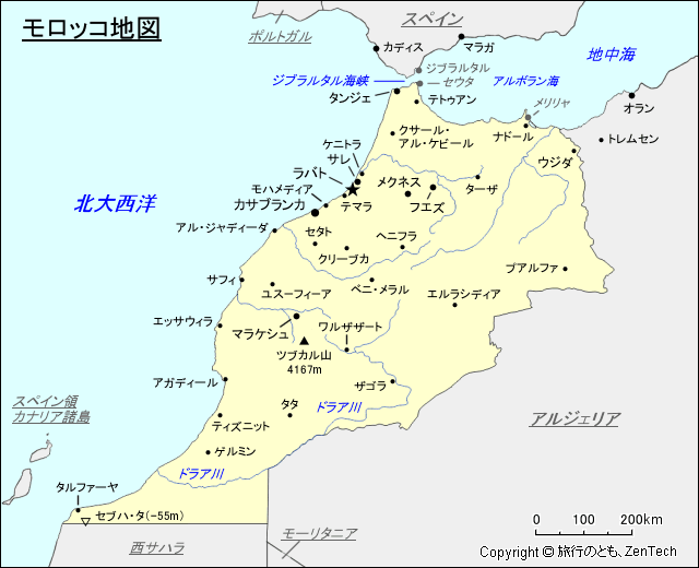 モロッコ地図