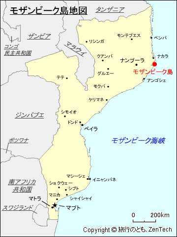モザンビーク島地図