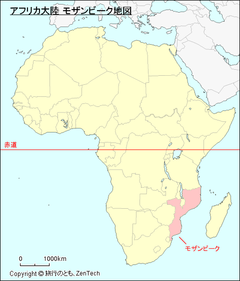 アフリカ大陸 モザンビーク地図