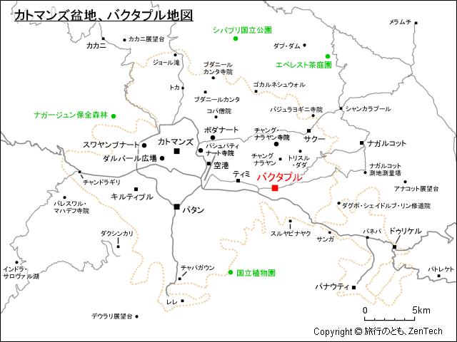 バクタプル地図