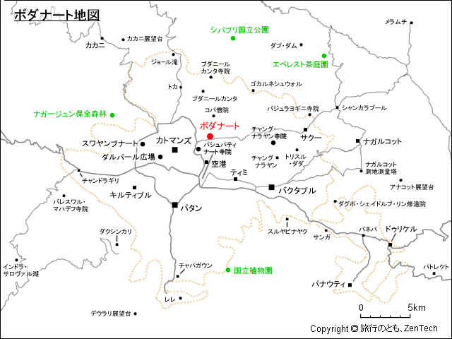 ボダナート地図