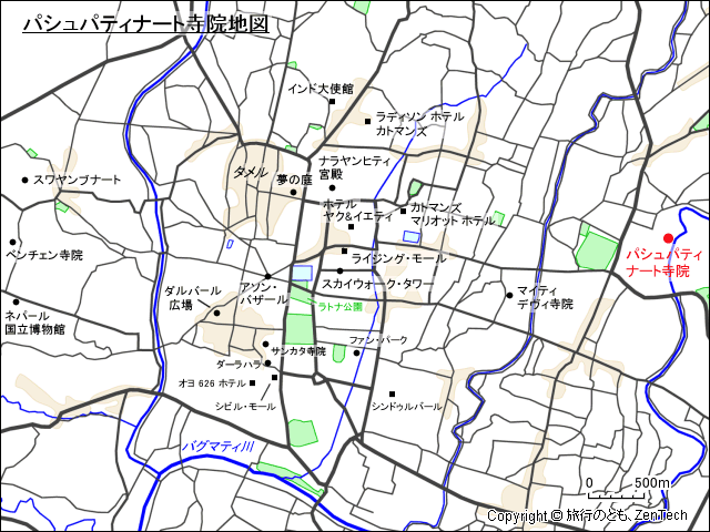 パシュパティナート寺院地図