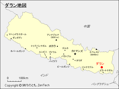 ネパールにおけるダラン地図