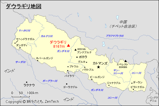 ダウラギリ地図