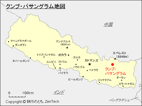 クンブ・パサングラム地図