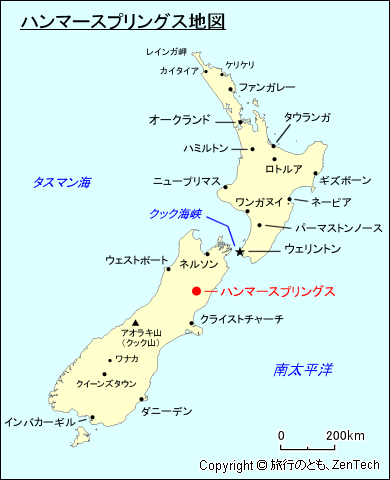 ハンマースプリングス地図