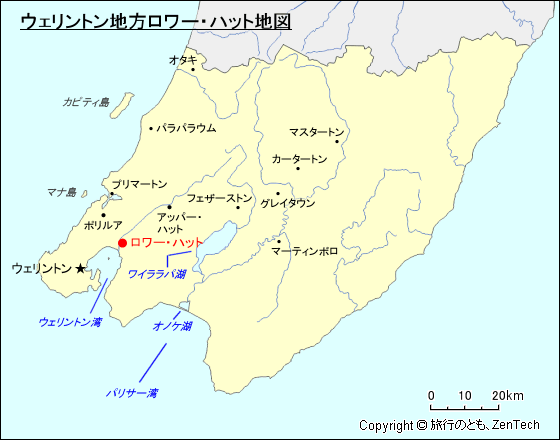 ウェリントン地方ロワー・ハット地図