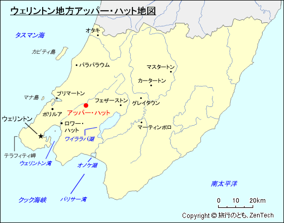 ウェリントン地方アッパー・ハット地図