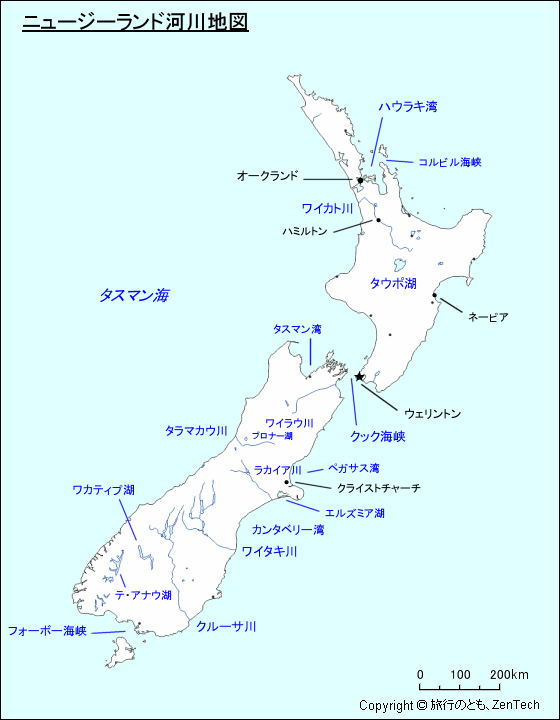 ニュージーランド河川地図 旅行のとも Zentech