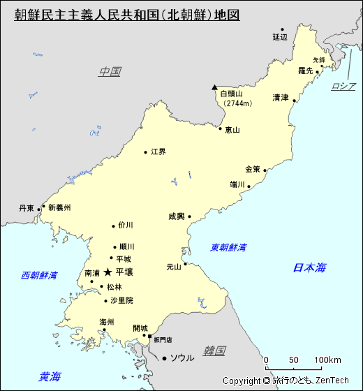 北朝鮮地図
