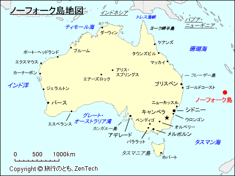 ノーフォーク島地図