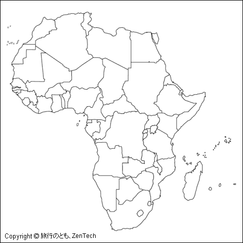アフリカ白地図 旅行のとも Zentech