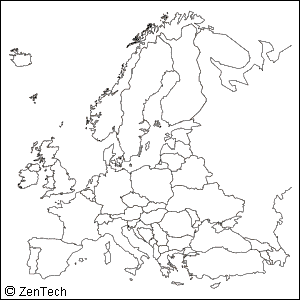 ヨーロッパ白地図 旅行のとも Zentech