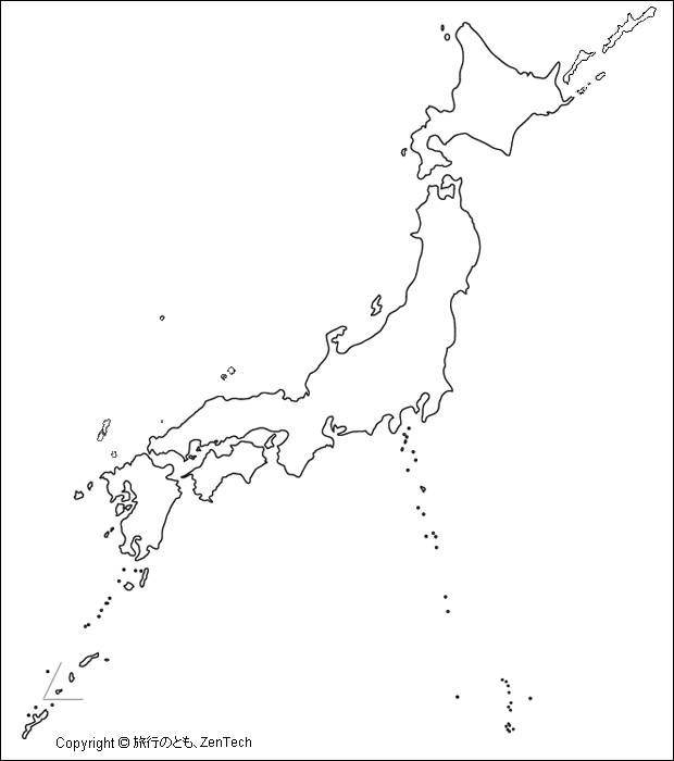 日本白地図 旅行のとも Zentech