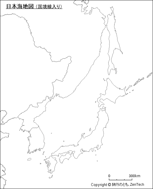 国境線入り日本海白地図