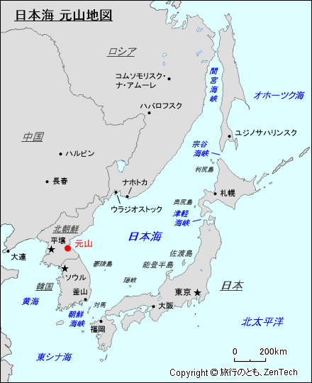 日本海 元山地図