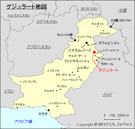 グジュラート地図