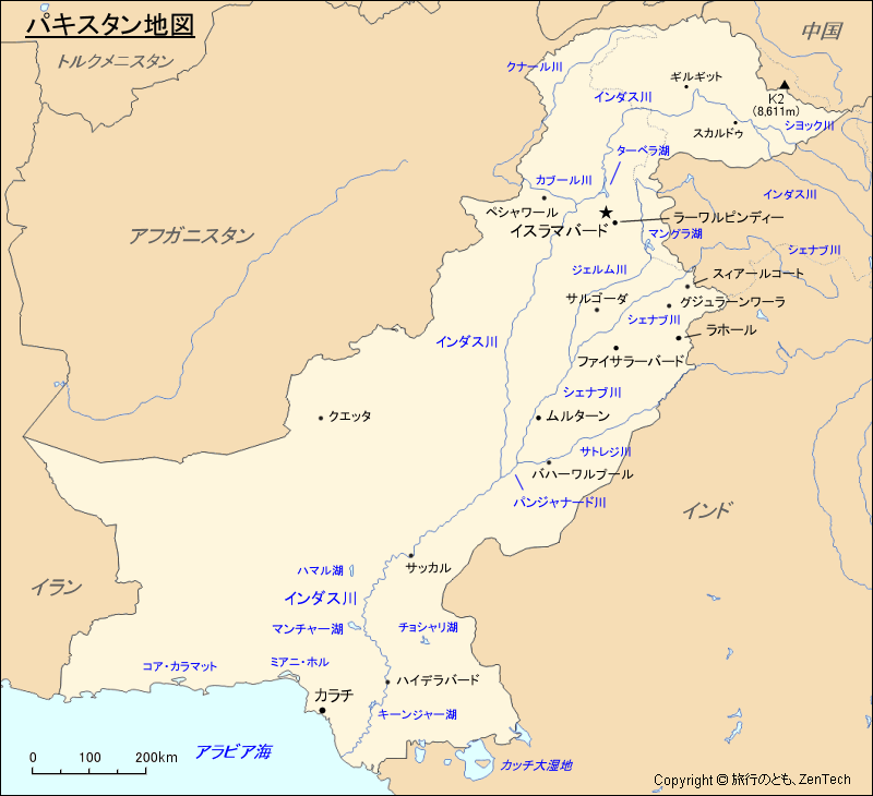 パキスタン地図