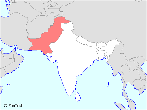 南アジアにおけるパキスタンの位置