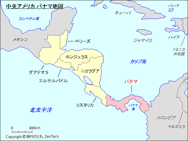 中央アメリカ パナマ地図