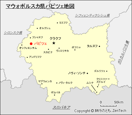 マウォポルスカ県バビツェ地図