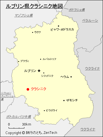 ルブリン県クラシニク地図