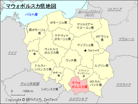 マウォポルスカ県地図