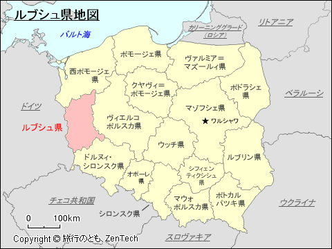 ルブシュ県地図