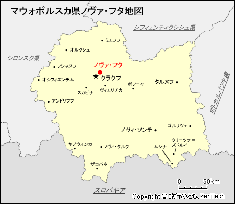 マウォポルスカ県ノヴァ・フタ地図