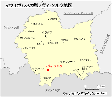 マウォポルスカ県ノヴィ・タルク地図