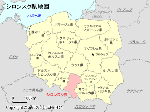 シロンスク県地図