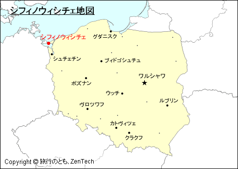 ポーランドにおけるシフィノウィシチェ地図